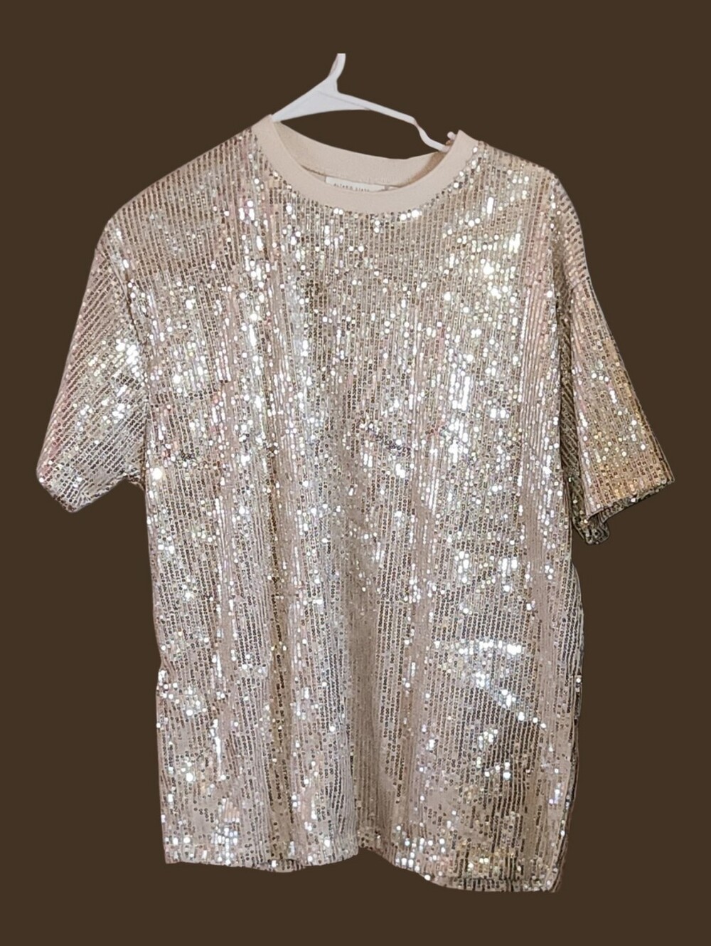 Altar'd State Cream Sequin Top